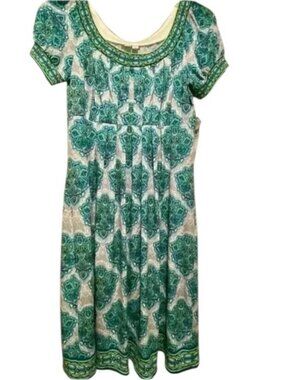 London Times Women’s Midi Print Short Sleeve Pretty Unique size 8